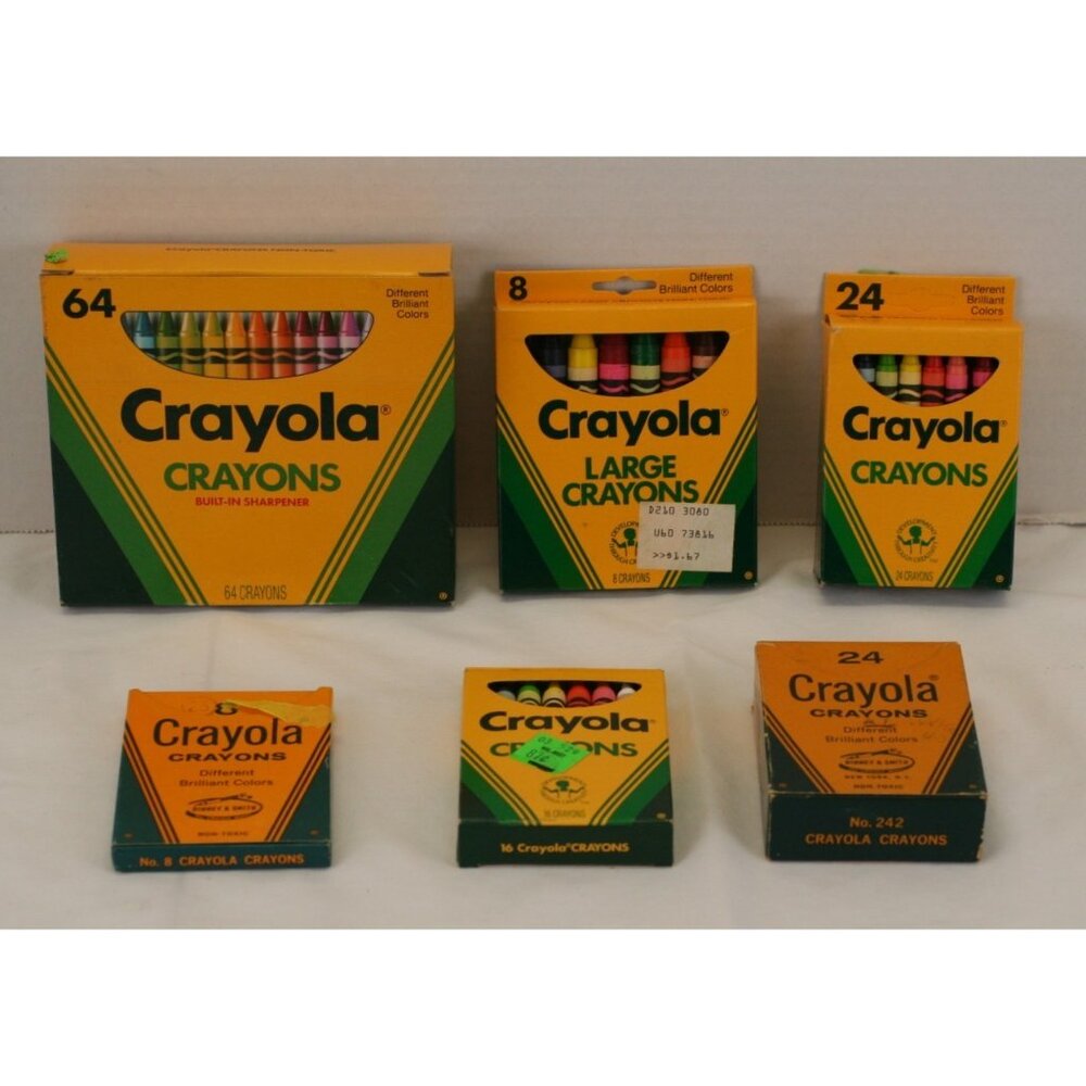 VTG Lot of 143 Crayola Crayons Lot Binney & Smith + Modern 8 16 24 64 Mixed Sets